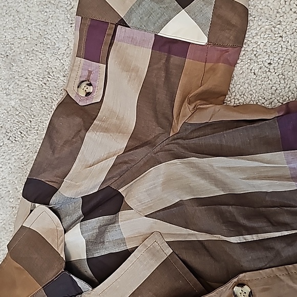 Burberry Brown and Purple Plaid Midi Dress - Picture 4 of 7
